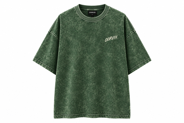 OORVIX Oversized Acid Wash Green T-irt