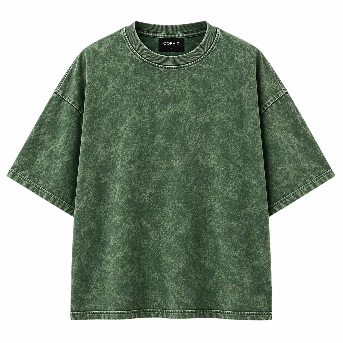 OORVIX Oversized Acid Wash Green T-irt